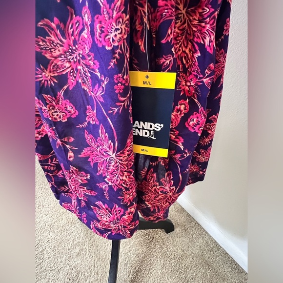 Land’s End NWT tropical floral cinch waist swim beach cover up size large - Picture 7 of 10